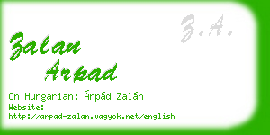 zalan arpad business card